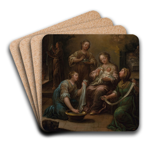 The Birth of the Virgin by Jernimo Ezquerra Art Drink Coaster set