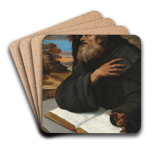 The Vision of Saint Anthony Abbot by Sebastiano del Piombo Art Drink Coaster set