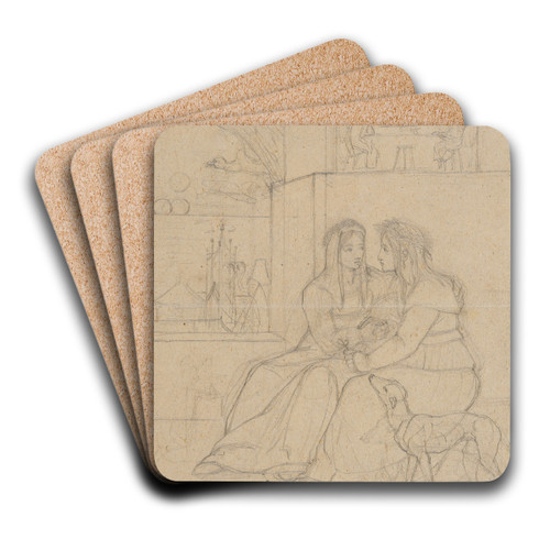 Allegory of friendship by Franz Pforr Art Drink Coaster set