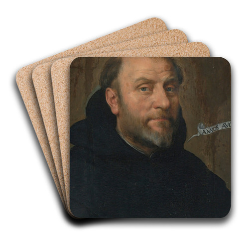 Portrait Of A Monk by Follower of Peter Paul Rubens Art Drink Coaster set