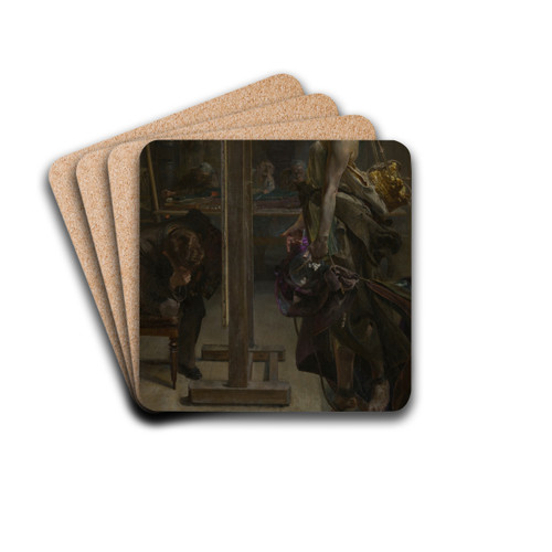 Inspiration of the Painter by Jacek Malczewski Drink Coasters - set of 4 Inspiration of the Painter by Jacek Malczewski Drink Coasters - set of 4