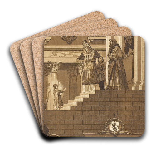 Presentation of the Virgin in the Temple by John Baptist Jackson Art Drink Coaster set Presentation of the Virgin in the Temple by John Baptist Jackson Art Drink Coaster set
