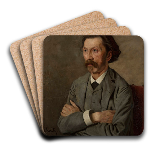 Portrait of Daniel Filleborn by Stanisaw Lentz Art Drink Coaster set