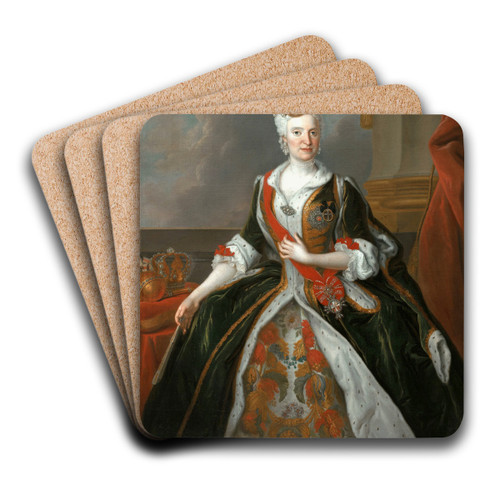Portrait of Maria Josepha of Austria by Louis de Silvestre Art Drink Coaster set Portrait of Maria Josepha of Austria by Louis de Silvestre Art Drink Coaster set