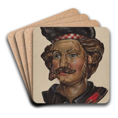 Wooden Scotchman by James McLellan Art Drink Coaster set