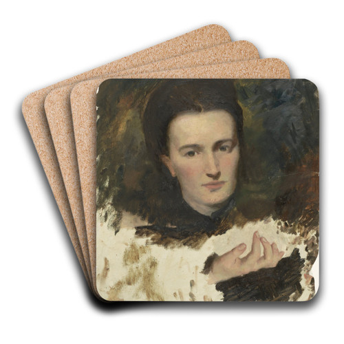 Portret van een vrouw by Thrse Schwartze Art Drink Coaster set