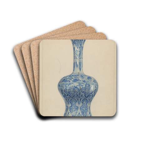 Porcelain Vase by John Fisk Drink Coasters - set of 4 Porcelain Vase by John Fisk Drink Coasters - set of 4