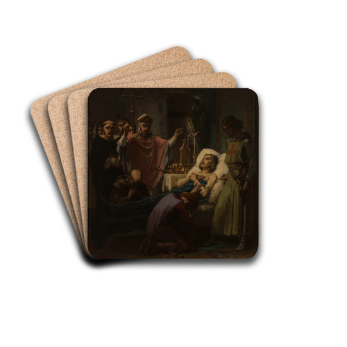 La Mort de saint Louis by Pierre Paul Lon Glaize Drink Coasters - set of 4 La Mort de saint Louis by Pierre Paul Lon Glaize Drink Coasters - set of 4