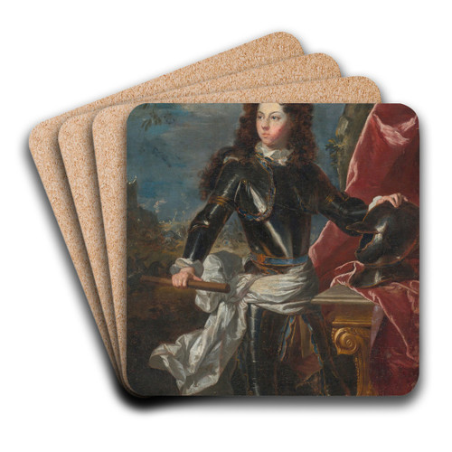 Portrait Of A Man In Armour by Workshop of Hyacinthe Rigaud Art Drink Coaster set