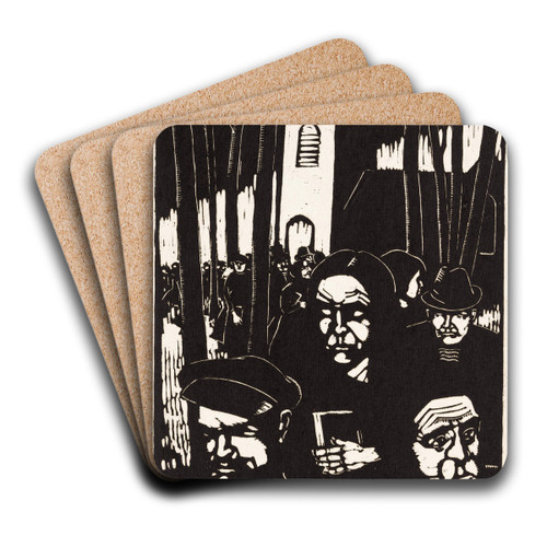 Kerkgangers by Dick Ket Art Drink Coaster set