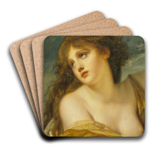 Psyche by Jean-Baptiste Greuze Art Drink Coaster set