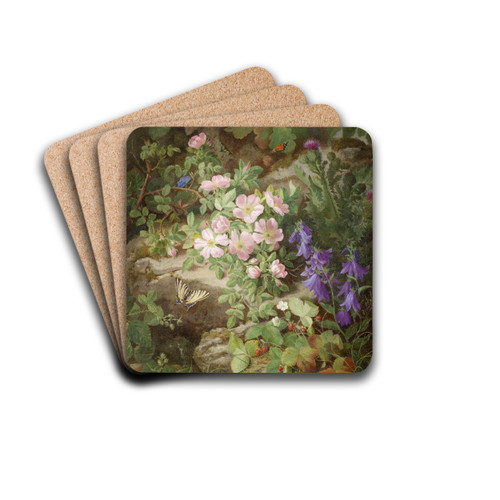 Groes Stillleben mit Alpenblumen by Josef Lauer Drink Coasters - set of 4