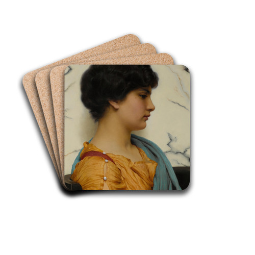 An Arcadian beauty by John William Godward Drink Coasters - set of 4