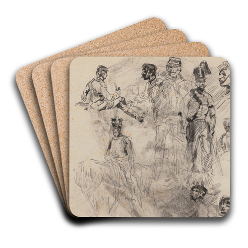 Military Men by James Ensor Art Drink Coaster set