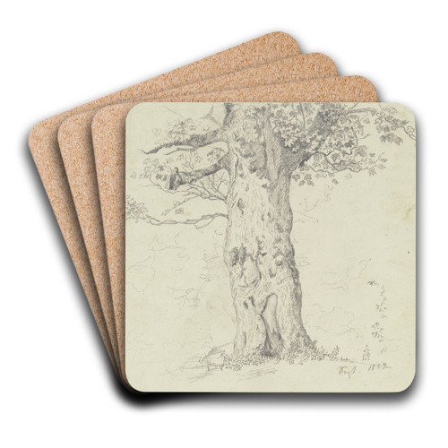Tree by Hans Thoma Art Drink Coaster set