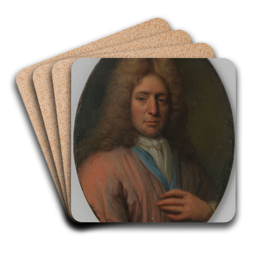 Portrait of a Man, perhaps a Self Portrait by Jan Verkolje Art Drink Coaster set