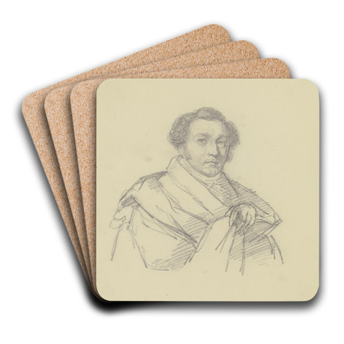 Male portrait. by Eugen Eduard Schffer Art Drink Coaster set