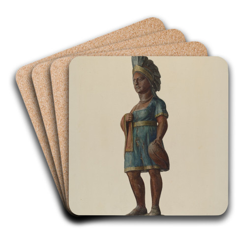 Cigar Store Indian by Stanley Mazur Art Drink Coaster set