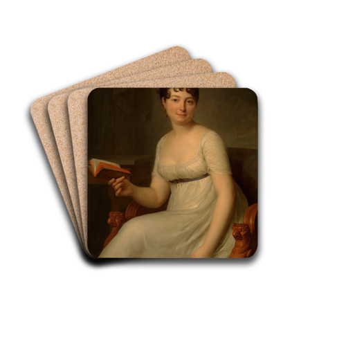 Portrait of Mme. Delahaye by Antoine Vestier Drink Coasters - set of 4