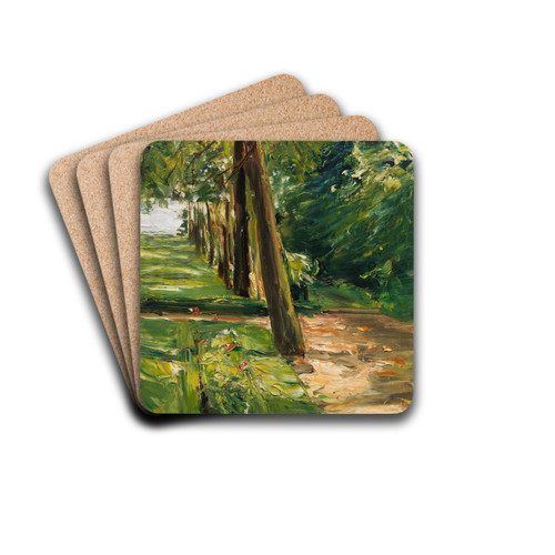 Die Birkenallee im Wannseegarten nach Osten, Wohl by Max Liebermann Drink Coasters - set of 4