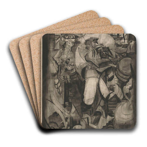 Prent, after Henri Victor Gabriel Le Fauconnier by Lodewijk Schelfhout Art Drink Coaster set Prent, after Henri Victor Gabriel Le Fauconnier by Lodewijk Schelfhout Art Drink Coaster set
