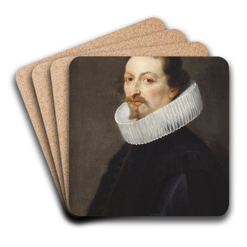 Portret van Gaspar Gevartius by Thomas Willeboirts Bosschaert Art Drink Coaster set Portret van Gaspar Gevartius by Thomas Willeboirts Bosschaert Art Drink Coaster set