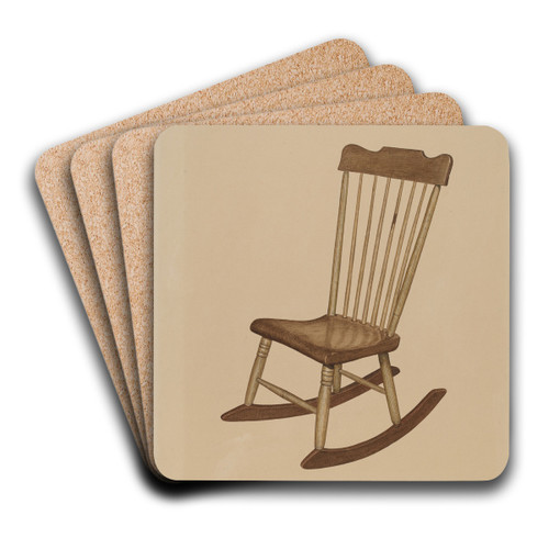 Rocking Chair by LeRoy Griffith Art Drink Coaster set