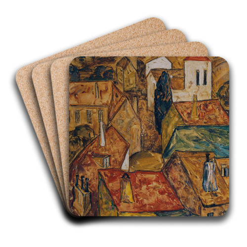 Stadtlandschaft by Anton Emanuel Peschka Art Drink Coaster set