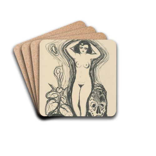 ena a maska by Mikul Galanda Drink Coasters - set of 4 ena a maska by Mikul Galanda Drink Coasters - set of 4
