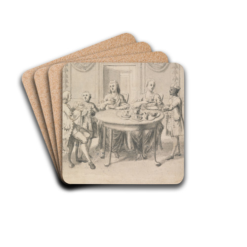 Interior Scene with Family at Tea by Samuel Wale Drink Coasters - set of 4