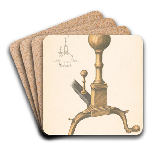 Andiron (one of pair) by Hans Korsch Art Drink Coaster set Andiron (one of pair) by Hans Korsch Art Drink Coaster set