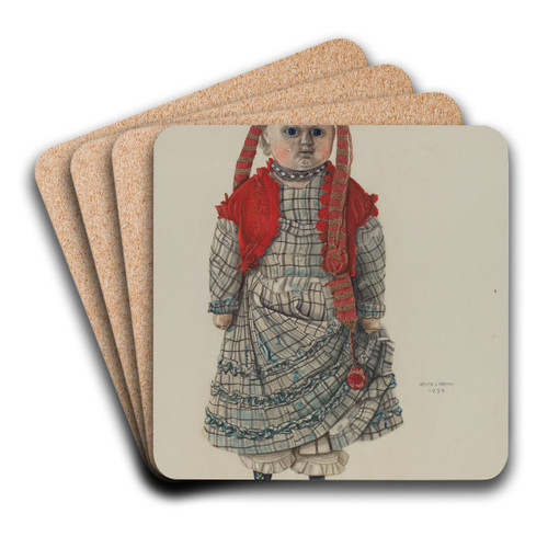 Doll by Walter Praefke Art Drink Coaster set