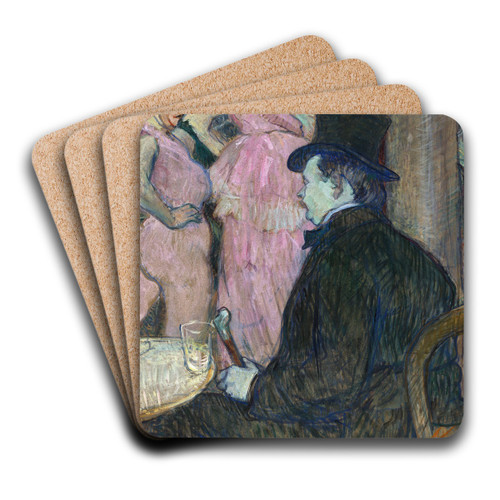 Maxime Dethomas by Henri de Toulouse-Lautrec Art Drink Coaster set