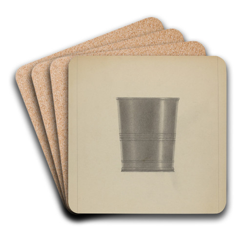 Pewter Beaker by A. Zaidenberg Art Drink Coaster set