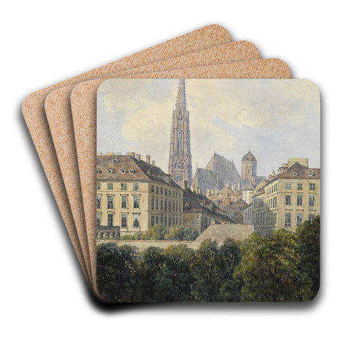 Blick auf den Stephansdom vom Glacis aus by Thomas Ender Art Drink Coaster set