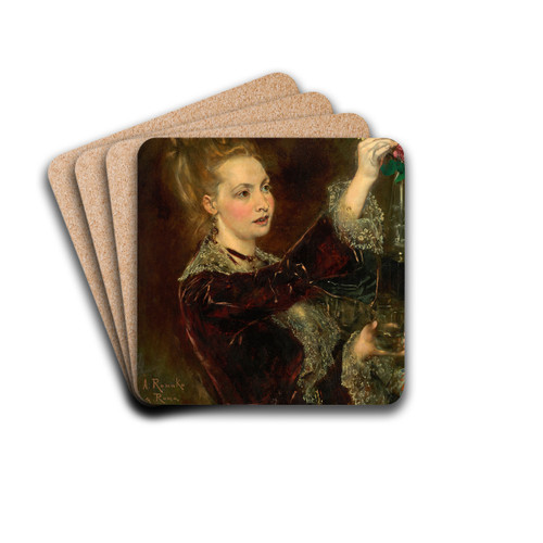 Elisabeth von Nast-Kolb, geb. Hardegg by Anton Romako Drink Coasters - set of 4 Elisabeth von Nast-Kolb, geb. Hardegg by Anton Romako Drink Coasters - set of 4