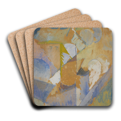 Composition cubiste bleue by Albert Gleizes Art Drink Coaster set Composition cubiste bleue by Albert Gleizes Art Drink Coaster set