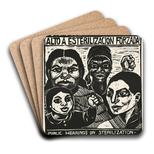 Stop forced sterilization by Rachael Romero Art Drink Coaster set