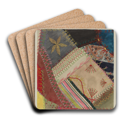Crazy Quilt (Detail) by Edith Towner Art Drink Coaster set