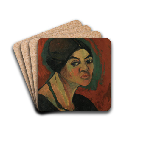 Autoportrait by Suzanne Valadon Drink Coasters - set of 4 Autoportrait by Suzanne Valadon Drink Coasters - set of 4