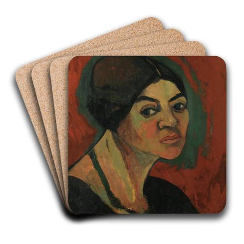 Autoportrait by Suzanne Valadon Art Drink Coaster set Autoportrait by Suzanne Valadon Art Drink Coaster set