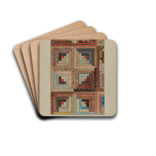 Quilted Pieces - Squares by American 20th Century Drink Coasters - set of 4
