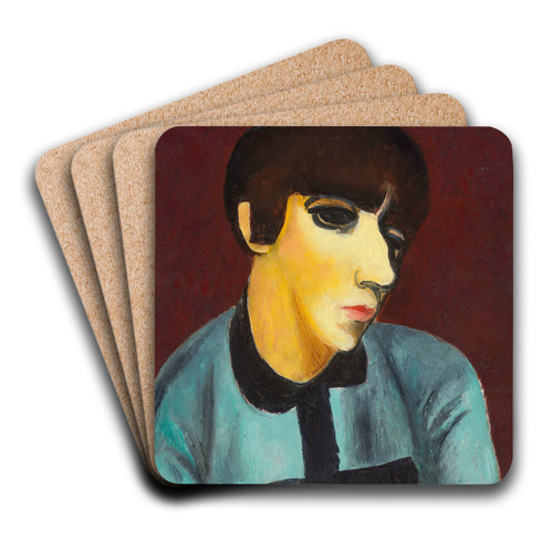 Portrait de Mme Rene Kisling by Mose Kisling Art Drink Coaster set