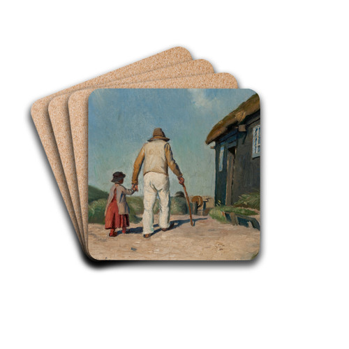 Blind Christian. Study by Michael Ancher Drink Coasters - set of 4