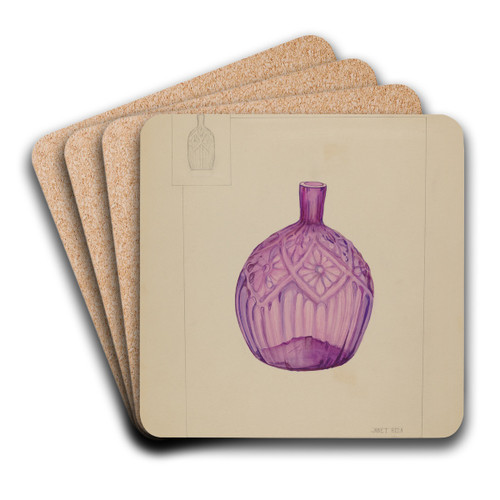 Bottle by Janet Riza Art Drink Coaster set