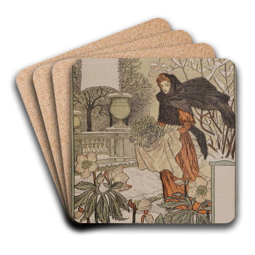 Dcembre by Eugne Grasset Art Drink Coaster set