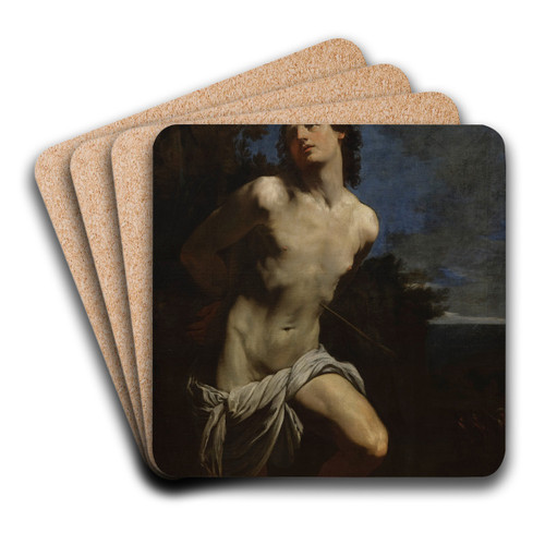 Saint Sebastian by Guido Reni Art Drink Coaster set