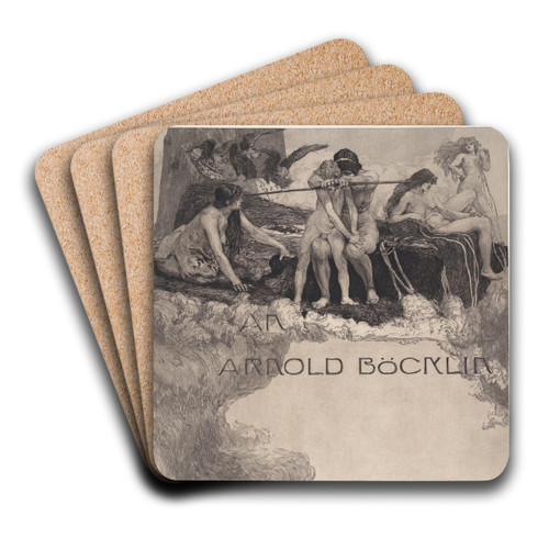 Dedication (Widmung); To Arnold Bcklin by Max Klinger Art Drink Coaster set