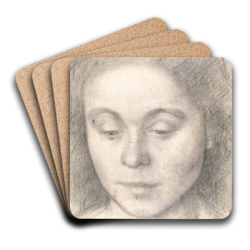 Portrait of Ida, the Artist's Wife by Vilhelm Hammershi Art Drink Coaster set Portrait of Ida, the Artist's Wife by Vilhelm Hammershi Art Drink Coaster set