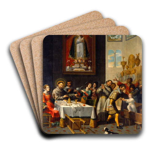 The Miracle Of Saint Francs Of Assisi by Jos Jurez Art Drink Coaster set